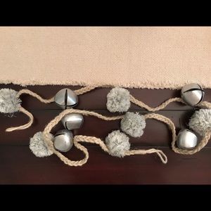 Jingle bell and puff pom garland
